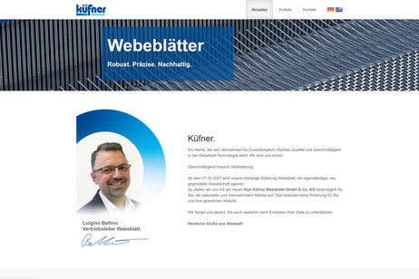 Landingpage Küfner Webeblatt